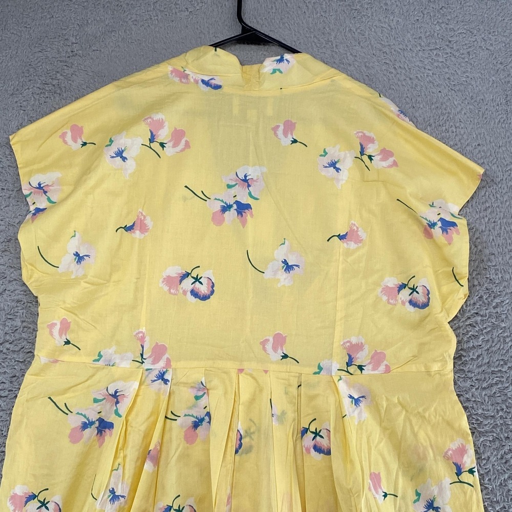 ModCloth X Emilyandfin Dress Womens 3X Yellow Babydoll Floral Fit Flare Midi - Picture 13 of 16